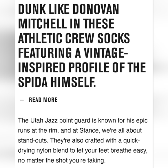 NWT Men's Utah Jazz Donovan Mitchell Stance Graded Crew Socks - Picture 8 of 10